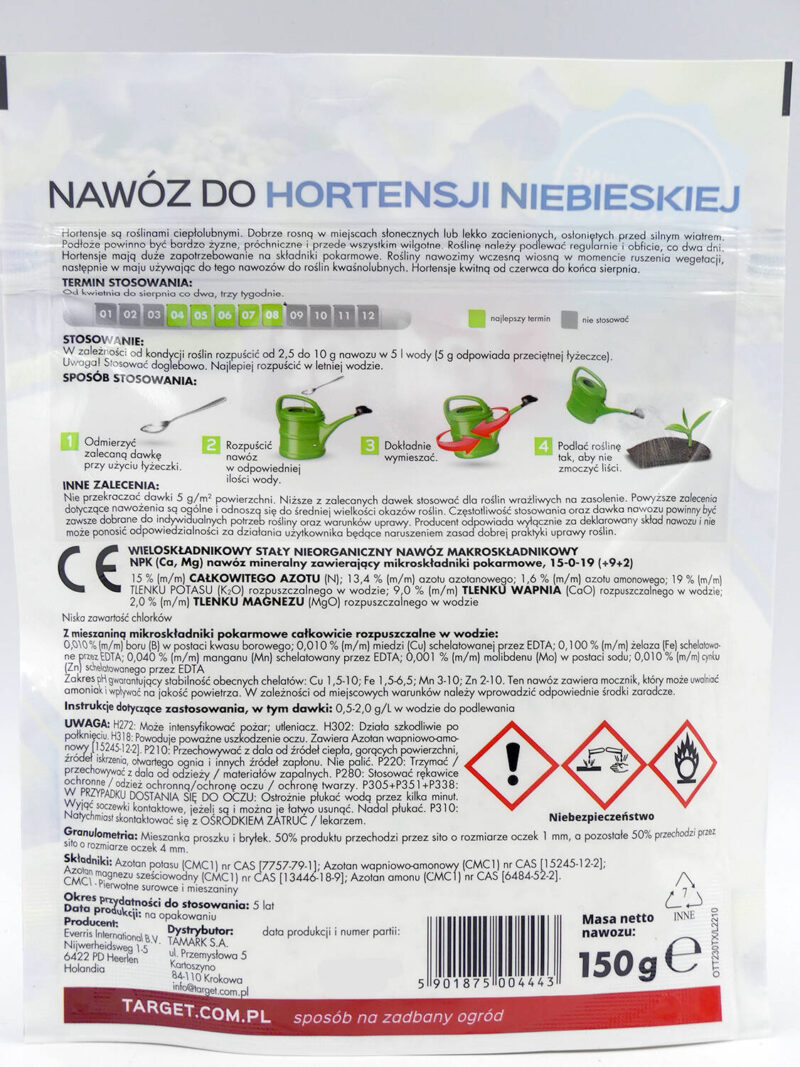 Nawóz Do Hortensji – Rozpuszczalny – Intensywne Barwy – 150 g Target - obrazek 4