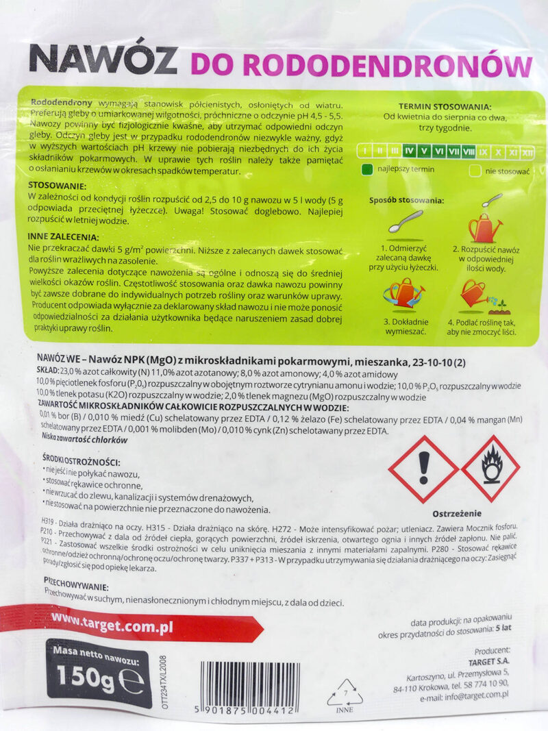 Nawóz Do Rododendronów – Rozpuszczalny – Bujne Kwitnienie – 150 g Target - obrazek 4