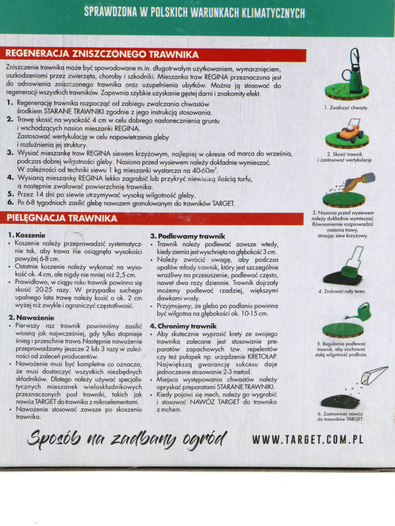 Regina – Trawa Regeneracyjna – Do Uzupełniania Ubytków – 0,5 kg Target - obrazek 7